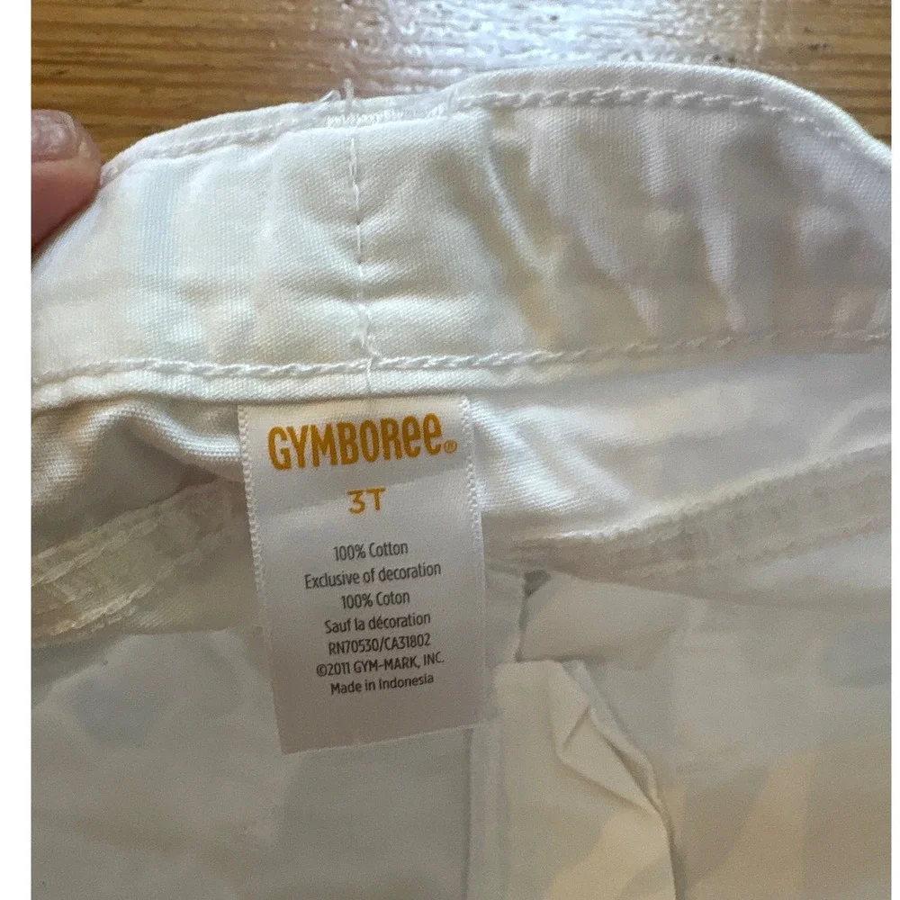 Gymboree‎ Shorts Kids White Ice Cream Cone Embroidered Ruffle Hem SIZE 3T